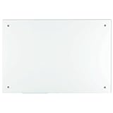 Lockways Glas-Magnettafel Premium Reinweiß - praktische Whiteboard 60 x 90 cm, Rahmenlos für Schule, Wohnung und Büro