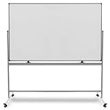 Master of Boards Mobiles Whiteboard | Magnet Tafel mit Fahrgestell und schutzlackierter Oberfläche | fahrbare Stativdrehtafel in 5 Größen (100 x 150 cm)