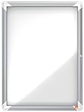 Nobo abschließbarer Schaukasten mit magnetischer Notiztafel, Ideal für den Außenbereich, 4 x A4, Premium Plus, Weiß, 1902577
