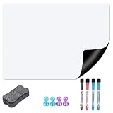 Whiteboard Folie,42 * 29cm,Magnetfolie Weiß Abwischbare,Whiteboard Magnetisch,mit 4 Markern,1 Schwamm und 4 Magneten,Perfekt für Menüs zu Hause,Kühlschrank,Büronotizen und Unterrichtspläne