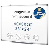 Swansea Magnettafel 90x60cm, Whiteboard mit Aluminiumrahmen, Magnetboard, Magnetisch, Trocken Abwischbar, Wand, für Büro, Schule und Küche