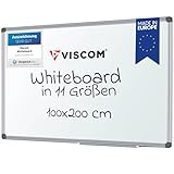 VISCOM Whiteboard magnetisch - 100 x 200 cm - Magnettafel in 11 Größen - Magnetwand, kratzfest & beschreibbar - mit Aluminium-Rahmen - für Hoch- und Querformat