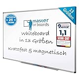 MOB Magnetisches Whiteboard 60x45cm mit Alurahmen und abnehmbare Stiftablage für Büro, Heim und Schule, Magnettafel kratzfest und trocken abwischbar | Magnetboard in Hochkant & Querkant