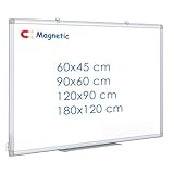 Maxtek Magnetisches Whiteboard 60 x 45cm, Magnettafel Pinnwand Magnetisch mit Aluminiumrahmen, Beschreibbares und Löschbares Magnettafeln, Einfach zu Montieren