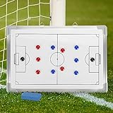 aleawol Taktiktafel Fußball, Doppelseitige Fussball Taktiktafel mit Rahmen aus Aluminiumlegierung, Trainertafel Fussball Coach Board (45x30.5cm)