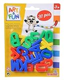 Simba 104591456 - Art & Fun Magnet-Groß-Buchstaben, 31 Teile, 3cm, Magnetbuchstaben, Alphabet, Wörter lernen, ab 3 Jahren, Klein