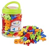 Magnetische Buchstaben und Zahlen，78 Stücke Alphabet Magnete Nummer Spielzeug Lernspielzeug Fridge Stickers Geschenk Set für Kinder